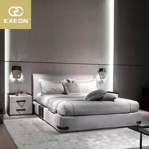 Новейшая Современная Минималистичная двуспальная кровать, Главная спальня 1,8 м, дизайнерская Высококачественная мягкая упаковка, итальянская Минималистичная двуспальная кровать