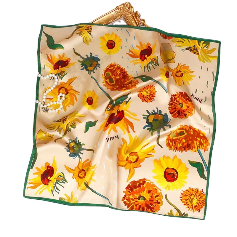 Оптовая продажа с фабрики, индивидуальный цифровой печатный головной платок из 100% шелка тутового шелкопряда, женские шелковые шарфы оптом