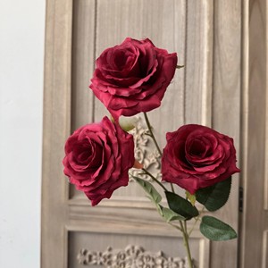 Vente chaude True <span class=keywords><strong>Fushia</strong></span> Rose Fleurs Artificielles Rose pour la Décoration de Mariage à la Maison - Product Image 3