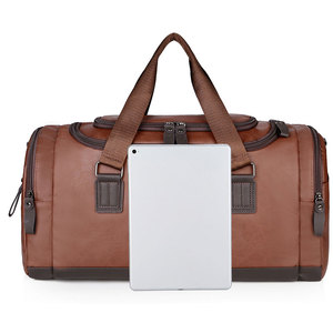 Outdoor Portable Luxury Sport Gym PU Leather Wet Dry Overnight Weekender <strong>Tote</strong> Portable <strong>Luggage</strong> Duffle <strong>Travel</strong> <strong>Bag</strong> - Product Image 2
