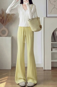 Pantaloni Yoga a Zampa d'Elefante in Seta Ghiaccio a Vita Media da Donna, Asciugatura Rapida, Protezione Solare, Elasticizzati, Casual Estivi per Allenamento - Product Image 2