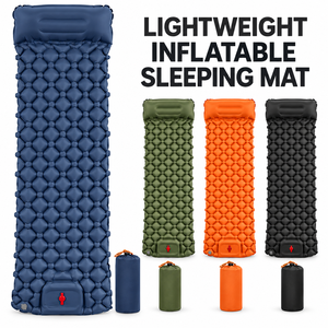 Sac de couchage gonflable individuel en TPU avec pompe à pied, type enveloppe, tapis résistant à l'humidité, 2 saisons, écologique pour le camping - Product Image 1