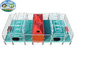 Cage de mise bas double face pour truies avec niche de nurserie pour porcelets - Parc de mise bas galvanisé à chaud pour élevage porcin