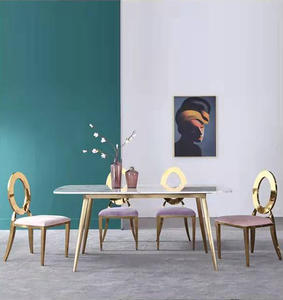 Table de salle à manger <span class=keywords><strong>et</strong></span> chaise de luxe en acier inoxydable pour meubles de salle à manger Chaise de <span class=keywords><strong>mariage</strong></span> - Product Image 4