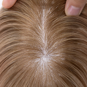 Topper de cheveux humains lisses <span class=keywords><strong>blond</strong></span> cendré rosé, <span class=keywords><strong>blond</strong></span> rose pastel poudré avec reflets argentés, prêt à être expédié - Product Image 6
