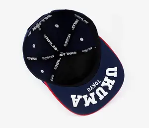 Brodé personnalisé sous Birm Hiphop Flat Bill Snapback Chapeaux Casquettes avec bandes de couture imprimées