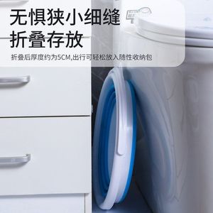Cubo Plegable Portátil con Tapa de Silicona y Plástico, Multifuncional para Exteriores, Lavado de Autos, Pesca, Viajes y Uso Doméstico - Product Image 2