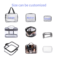 Sac de voyage Transparent à cosmétiques, sac de maquillage en PVC pour femmes, fermeture éclair, pochette à beauté, organisateur de maquillage, sac de lavage de toilette