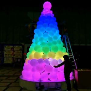 Ballon roulant pile Motif lumière arbre lumineux <span class=keywords><strong>coup</strong></span> bulles décor parc Plaza interactif ballon pile paysage lampe - Product Image 1