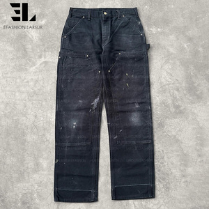 Pantaloni da <span class=keywords><strong>lavoro</strong></span> tattici LARSUR in tela pesante con doppia ginocchiera, modello carpentiere, in denim personalizzato, stile twill cargo - Product Image 1