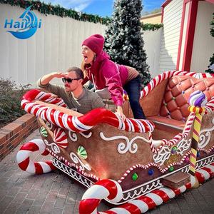 Décorations de Noël d'extérieur en résine et fibre de verre, grande taille, 10 pieds, décoration de cannes en sucre, pain d'épices, traîneau du Père Noël - Product Image 4