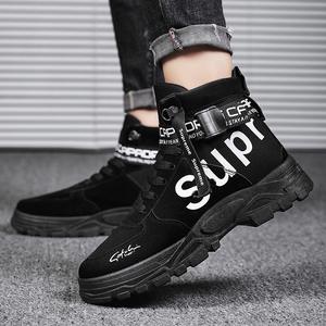 Bottes pour hommes 2024, nouvelles bottes en cuir à lacets à la cheville, élégantes, à bout rond, respirantes, tendance, toutes saisons, grandes tailles, chaussures pour hommes - Product Image 4