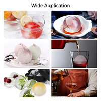 Moule à glaçons sphériques en silicone de 5 cm - Bac à glaçons ronds avec couvercle pour whisky et cocktails - Glacage lent et sans BPA