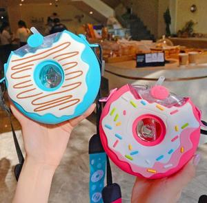 Factory Creative Cute Donut Water Cup Children's <b>Drinking</b> Water <b>Bottle</b> Neck Hanging Small Capacity Water <b>Bottle</b> - Product Image 1