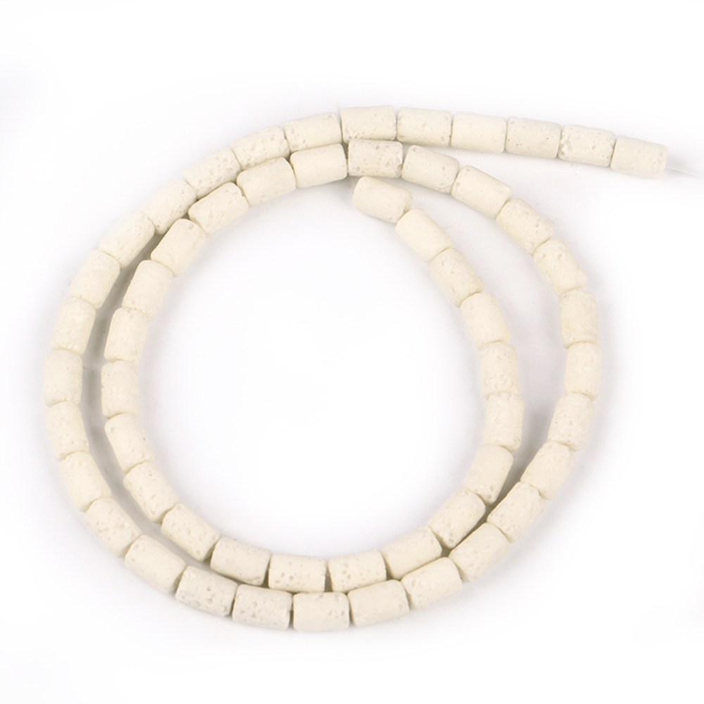 Perles tubulaires kaki 6x4mm, 48 pièces