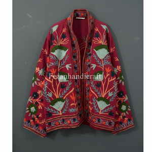 เสื้อโค้ทผ้าคอตตอนปักลายดอกไม้สไตล์ฮิปปี้โบฮีเมียนเสื้อแจ็กเก็ตสั้นสำหรับฤดูใบไม้ร่วง - Product Image 1
