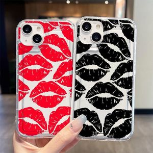 Cute Girls <span class=keywords><strong>Kiss</strong></span> Lips Print Design Clear TPU Air Bumper Phone Case para iPhone 14 Pro Max 13 12 11 Funda suave - Product Image 2