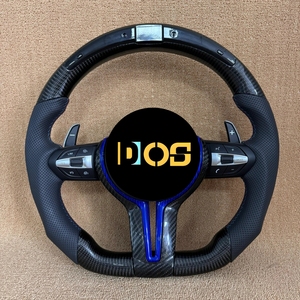 Volante de Coche Compatible con F30 M Sport para <span class=keywords><strong>BMW</strong></span> F35 F80 F10 F16 F25 M3 M4 M2 M5 <span class=keywords><strong>M7</strong></span>, de Fibra de Carbono y Cuero, de 4 Radios - Product Image 2