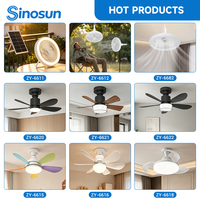 Ventilateur de plafond intelligent LED E27 avec télécommande, réglage progressif, 16,5 pouces, pour chambre à coucher moderne, OEM/ODM