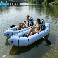 Kayak gonflable 2 places en TPU, prix usine 2026, packraft léger et durable, canoë compact pour la pêche en lac et rivière, bateau de voyage