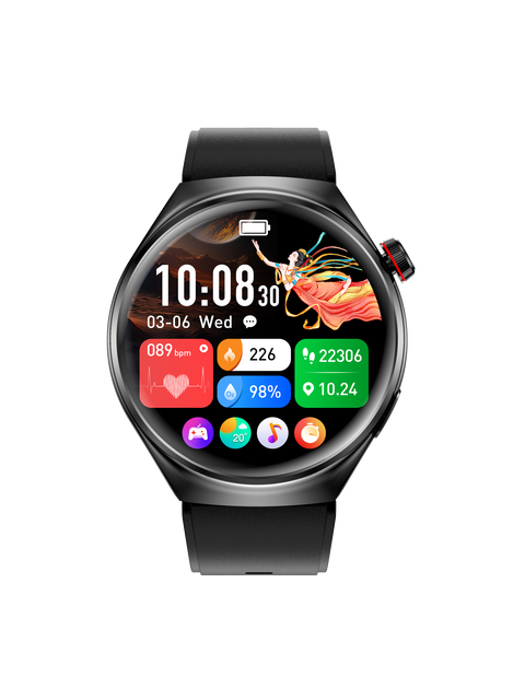 Premium Round Alloy Smart Watch with TFT Display App Control Bluetooth Call Heart Rate Music Tracker for Business Office Work