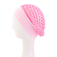 Bonnet de nuit unisexe en satin élastique à large bord, crocheté à la main, respirant, pour chignon, modèle JDW-65