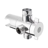 Adaptateur en T pour Bras de Douche 3 Voies en ABS Chromé, Connecteur de Diversion d'Eau