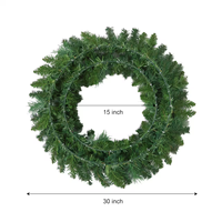 Guirlande de Noël artificielle personnalisable en PVC de 30 pouces, pré-éclairée, avec aiguilles de pin mélangées, pour décoration murale de Thanksgiving