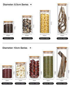 Contenitori per Alimenti in <span class=keywords><strong>Vetro</strong></span> Trasparente Stile Moderno, Ecologici, Multifunzione, per Conservazione Freschezza, Capacità 250ml-2100ml, da Viaggio - Product Image 5