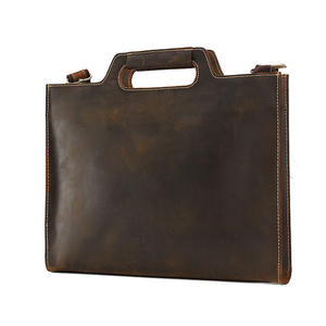 Crazy Horse Leather Laptop Bags for Men Luxury Handbags Business Travel Brief <strong>case</strong> With Shoulder Strap Genuine Leather Briefcase - Product Image 3