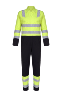 Combinaison Jaune Haute Visibilité Résistante aux Flammes en Tissu Modacrylique/Coton EN11611 EN11612 EN1149 EN20471 Vêtements <span class=keywords><strong>de</strong></span> Sécurité - Product Image 4