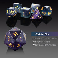 Fluorite violette naturelle 7 pièces RPG jeu de dés pierres précieuses DnD jeu de dés pierre de cristal dés pour donjons et dragons D & D arc-en-ciel