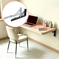 Support mural pliable en forme de K avec verrouillage à ressort, support triangulaire pour table pliable, idéal pour optimiser l'espace et les bureaux flottants