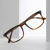 Haute qualité 2025 tendance carré acétate cadre optique épais cadre optique prêt Stock