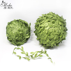 Meng Weihe Artificial <b>Willow</b> Leaves Garland 200m Polyester Fabric Wedding Outdoor Decor DIY <b>Wreath</b> Props - Product Image 3