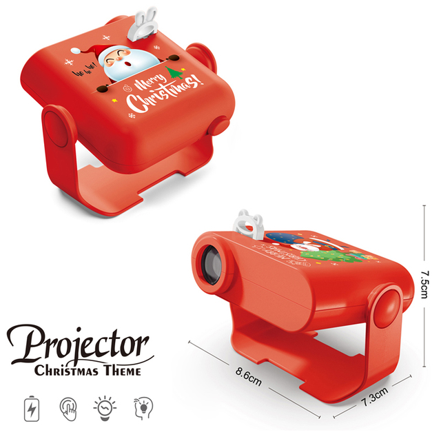 Chenghai SamToyCn Christmas Slide Projector Toy Electric Kids Early Educational Baby Holiday Toy Small Projector With 5 Slides