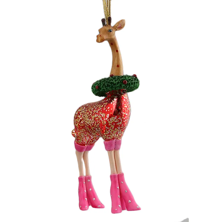 De Novedades de jirafa estatuilla ornamento del árbol de Navidad