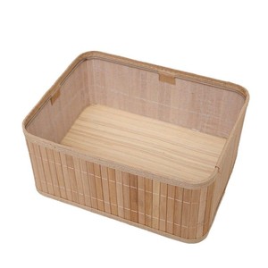 Rustic style <b>bamboo</b> woven storage <b>basket</b>, desktop cosmetic bag storage box, household sundries storage and organization box - Product Image 4