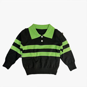 Camiseta Polo de Punto para Niños, Otoño Invierno, a Rayas, Elástica, para Niños y Niñas, Prenda Superior Moderna y Versátil - Product Image 2