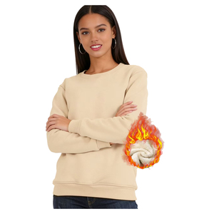 <span class=keywords><strong>Sudadera</strong></span> <span class=keywords><strong>de</strong></span> Forro Polar <span class=keywords><strong>de</strong></span> Cuello Redondo, Color Beige Clásico, <span class=keywords><strong>de</strong></span> Calidad Premium, para Uso Diario, para Mujer, Abrigo Cálido <span class=keywords><strong>de</strong></span> Invierno - Product Image 1