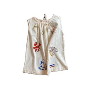 Custom Made Childlike Fun Bordado Lino Sólido Sin mangas Camiseta sin mangas Frente Transpirable Mujeres ODM OEM Moda Alta calidad - Product Image 1