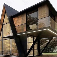 Villa préfabriquée moderne en acier de 40 pieds de forme triangulaire, design de dôme de glamping de luxe, maisons modulaires certifiées CE