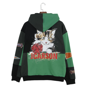 เสื้อมีฮู้ดแบบสวมหัวแขนยาวสำหรับ<span class=keywords><strong>ผู้ชาย</strong></span>พิมพ์ลายสีตัดกัน - Product Image 4