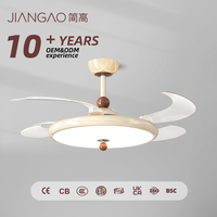 Ventilation et éclairage : Grand ventilateur de plafond à flux d'air avec projection de pétales LED et lampe rétractable pour villa, duplex, grand salon