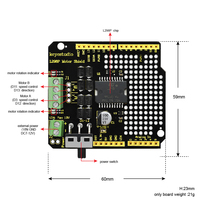Modul Shield Keyestudio L298P dengan Sakelar Daya, Peningkatan untuk Arduino UNoR3, Papan Pengontrol Motor