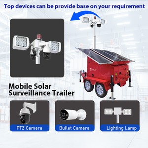 Tháp đèn năng lượng mặt trời gắn trên xe kéo, camera giám sát <span class=keywords><strong>CCTV</strong></span> 7m cho an ninh công trường xây dựng - Product Image 2