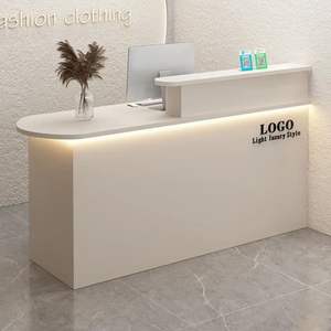 Minimimalist Modern Office Checkout <b>Counter</b> & Cash Register Small Backrest for Laboratory Barbershop - Product Image 4