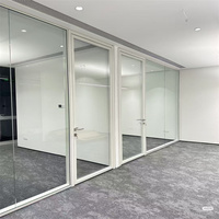 90mm Wall Thickness Aluminum Frame Steel Keel Panoramic Double Glass Partition for Luxury Residential Lobbies