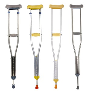 Muletas Metálicas para Axilas, Ajustables en Altura, Portátiles, Antideslizantes, para Soporte de Piernas - Product Image 2