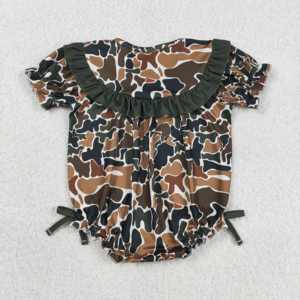 RTS - Mono de Bebé con Bordado de Camuflaje para Niña, 95% Algodón y Spandex, Estilo Casual para Recién Nacida - Product Image 4